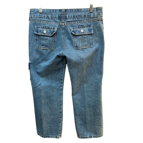 Abercrombie & Fitch Capri‎ Cargo Jeans Vintage Blast Retro Y2K Boho Size 6 - Picture 3 of 8
